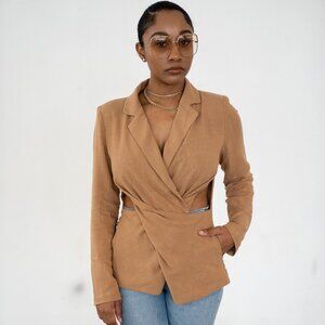 Cut-Out Blazer Shirt